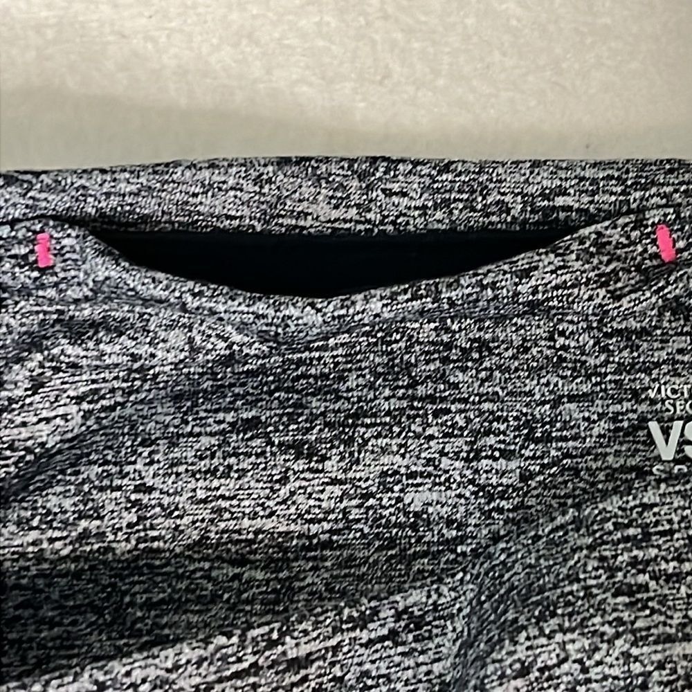Victorias Secret Sport Cropped Leggings Womens Size Large Grey Drawstring Pocket - Picture 5 of 8
